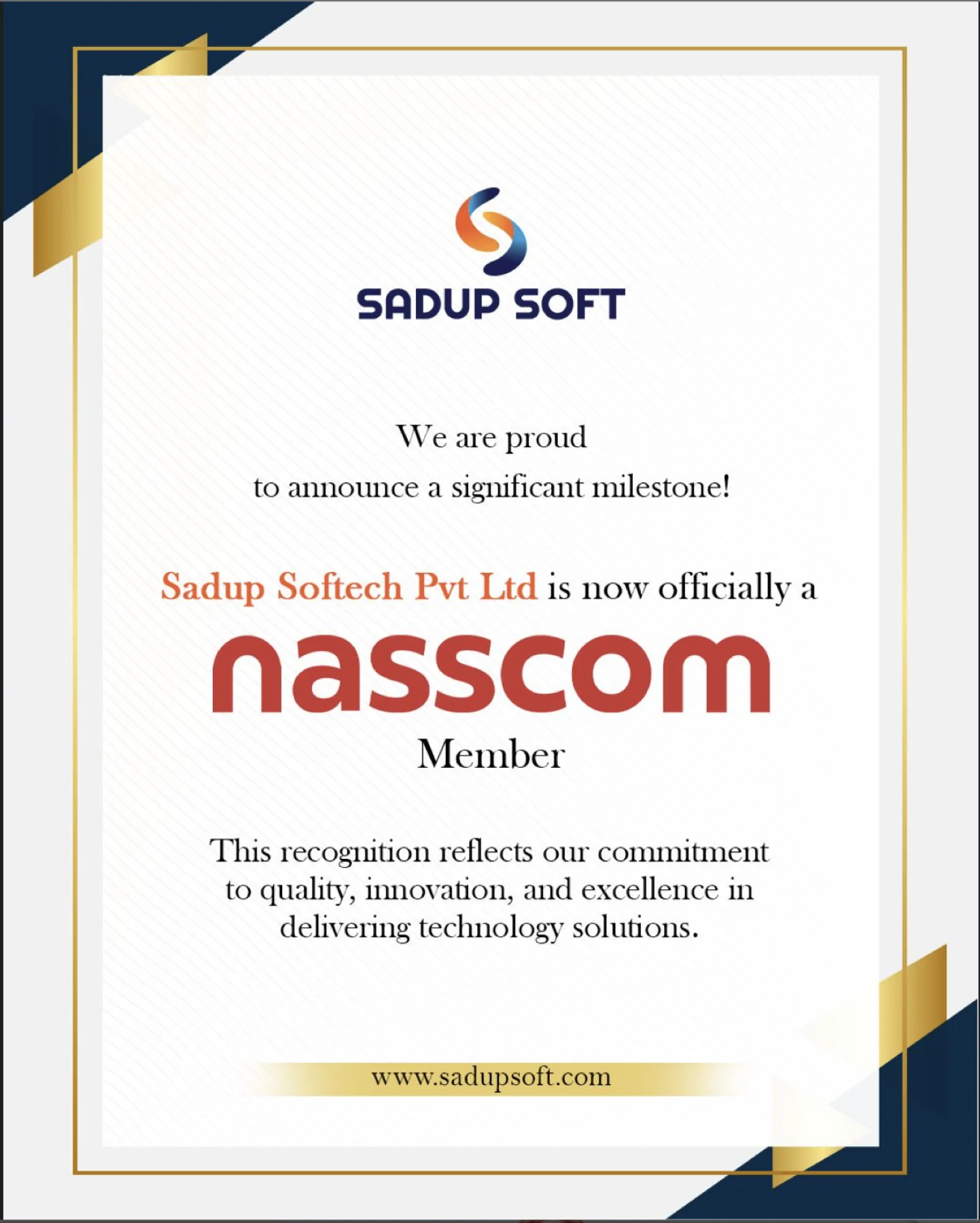 NASSCOM member recognition